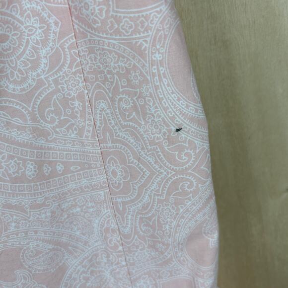 Zara Basics Pink Paisley Babydoll Dress S Button Down Flowy Style - Picture 2 of 8